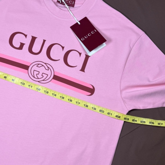 MEN'S GUCCI PINK COTTON JERSEY T-SHIRT SIZE LARGE RELAXED FIT EXCELLENT - Picture 6 of 6